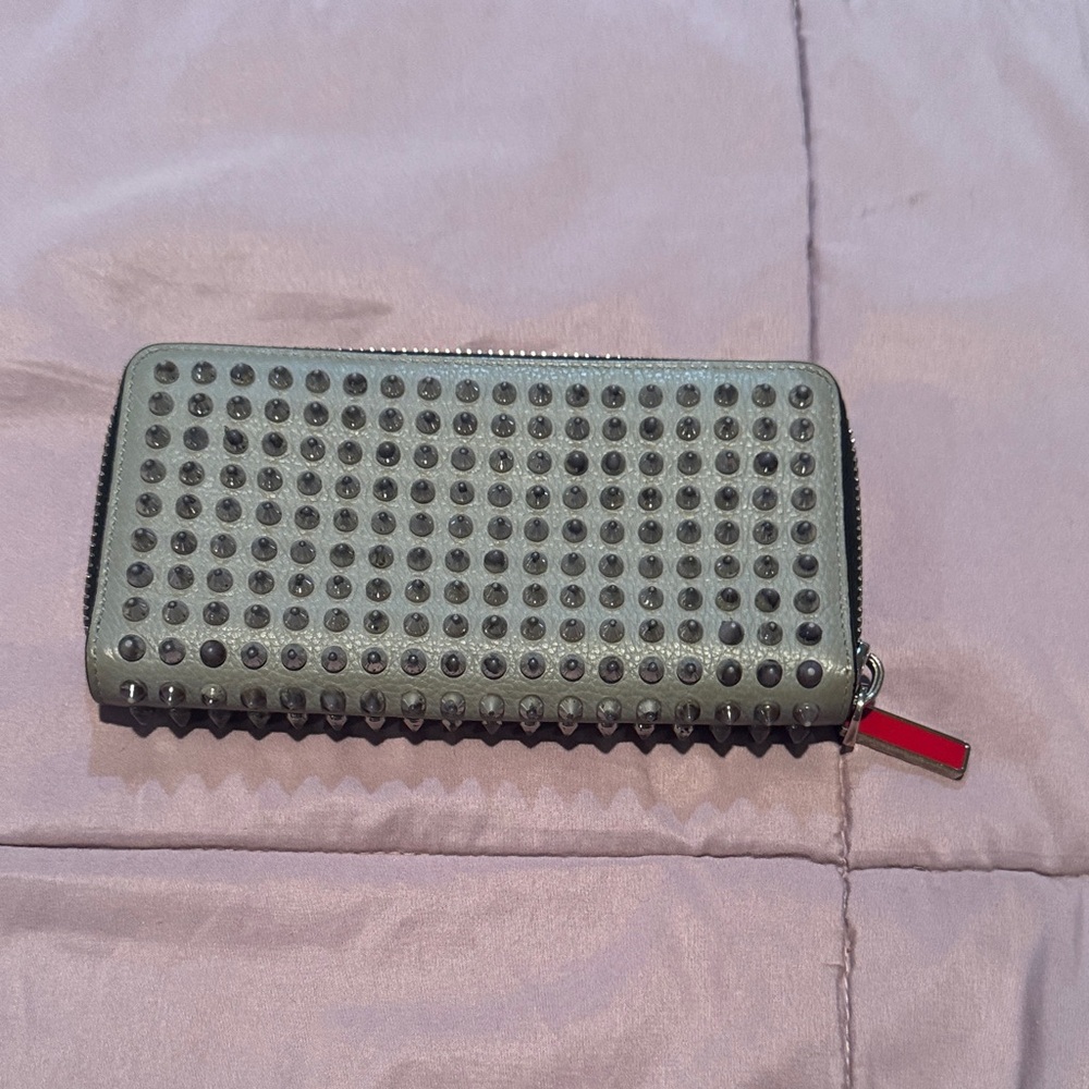 Christian Louboutin Gray Studded Wallet
